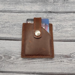 Leather Cardholder, Genuine Leather Wallet, Minimalist Wallet, Vegetable Tanned Leather, Gift For Him, Gift For Her, Slim Leather Wallet