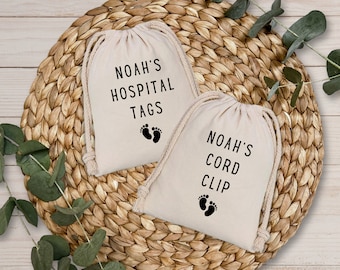 Baby keepsake bag, Hospital tag keepsake, Cord Clip bag, Baby memories, hospital keepsakes