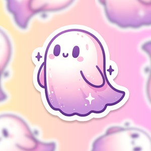 Cute Ghost Sticker - Handcrafted, Water-Resistant Vinyl Decal for Laptops, Notebooks, Water bottles and More