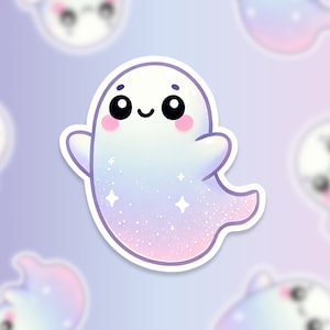 Cute Ghost Sticker - Handcrafted, Water-Resistant Vinyl Decal for Laptops, Notebooks, Water bottles and More