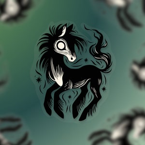 Keltischer Folklore Púca Aufkleber - Handgefertigter, wasserfester Vinyl-Aufkleber für Laptops, Notebooks, Wasserflaschen und mehr
