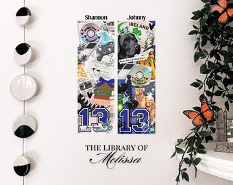 Johnny & Shannon | BoT Collage Doppelseitig laminiertes Lesezeichen | Buch-Liebhaber-Geschenk mit Quasten-Option