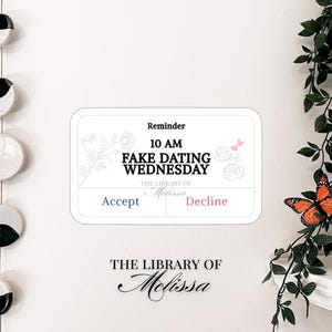 Adam + Olive Fake Dating Sticker: Holographic Vinyl, Book Lover Gift