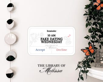 Adam + Olive Fake Dating Sticker: Holographic Vinyl, Book Lover Gift