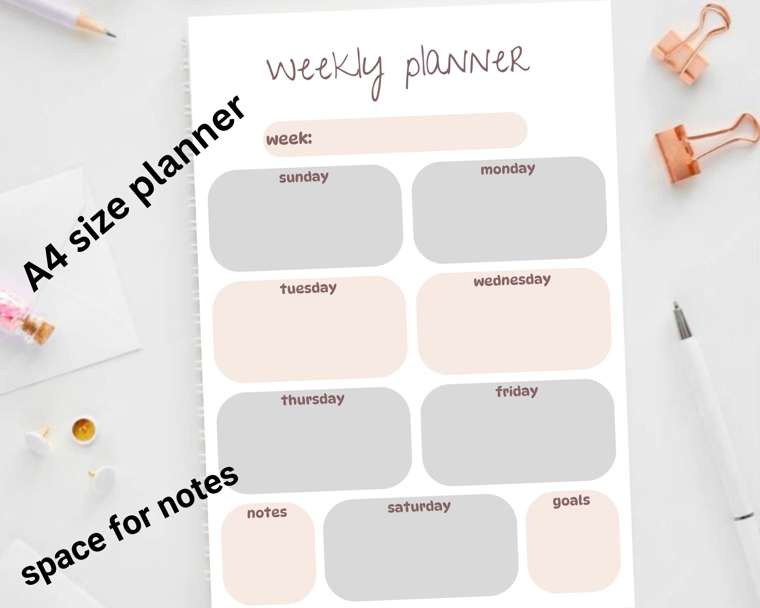 Minimal Weekly Planner | Printable PDF, Organized Life - Etsy Canada