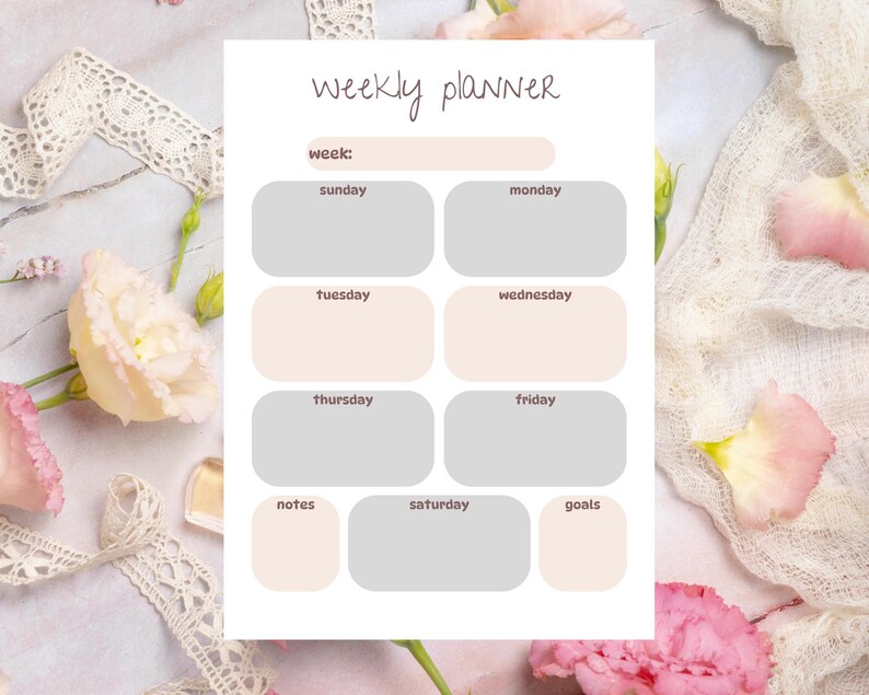 Minimal Weekly Planner | Printable PDF, Organized Life - Etsy Canada