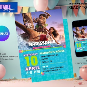 Birthday Party Invitation Editable, kids Birthday Party Invitation Editable, Editable Canva Invitation