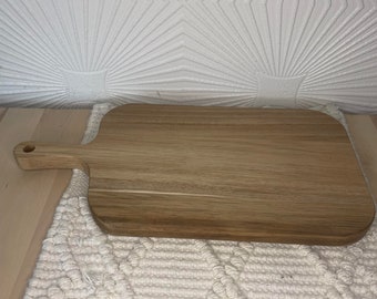 Tabla de cortar de madera asimétrica única: tabla versátil para servir/embutidos, esencial para la cocina duradera, fácil de limpiar, decoración rústica de 39 x 20 cm