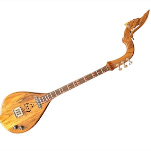 Thai Electric Acoustic Phin 3 Strings 24 frets Isarn Lao Traditional Guitar Musical Instrument Pin Mandolin Northeast Thailand A58