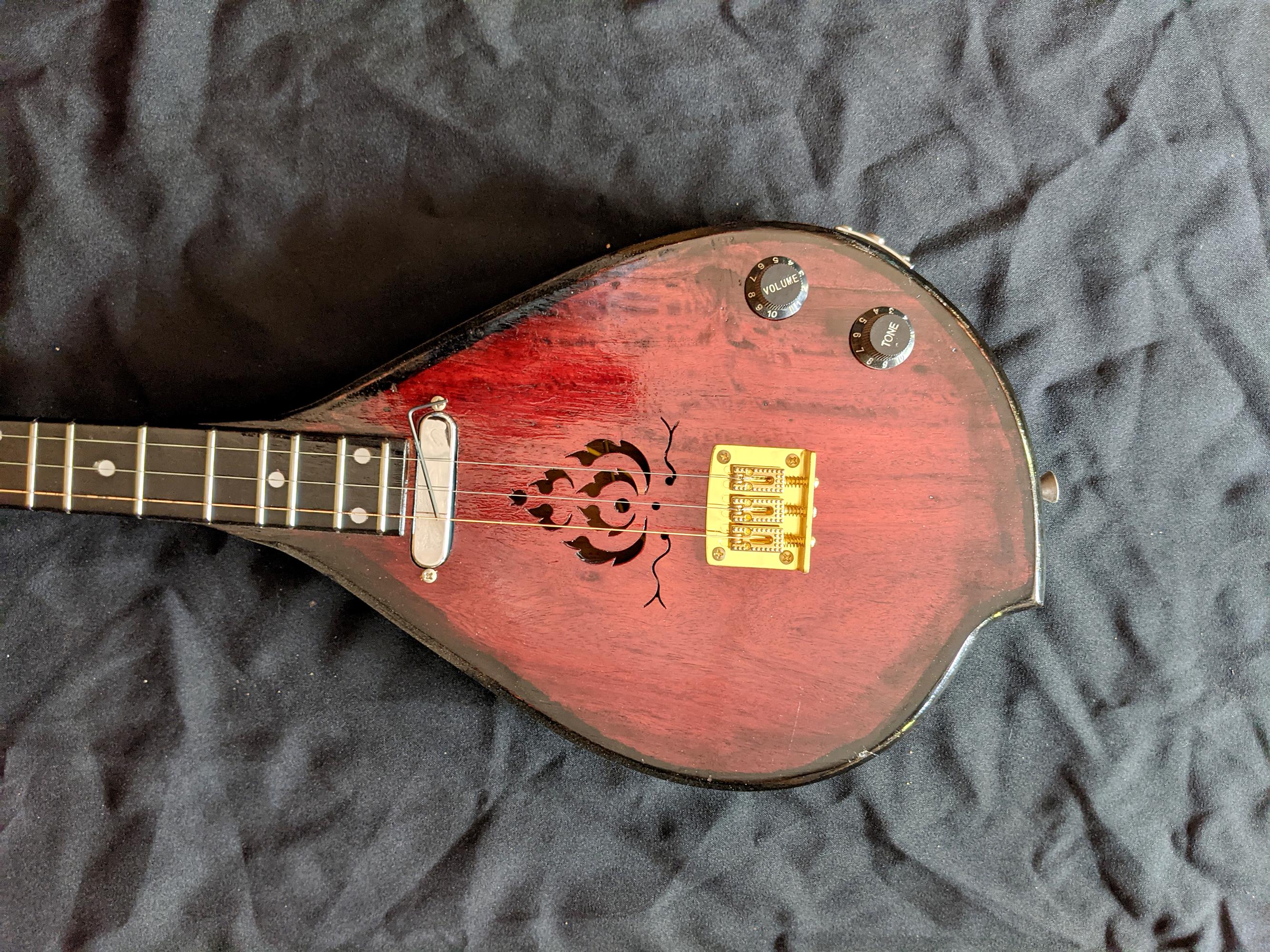 Chitarra Acustica Elettrica Phin 3 Corde Tradizionale Thailandese Fatta A Mano