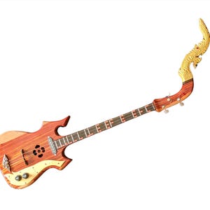 Thai Electric Acoustic Phin 3 Strings 24 frets Isarn Lao Traditional Guitar Musical Instrument Pin Mandolin Northeast Thailand A90