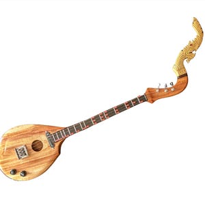 Thai Electric Acoustic Phin 3 Strings 24 frets Isarn Lao Traditional Guitar Musical Instrument Pin Mandolin Northeast Thailand A88