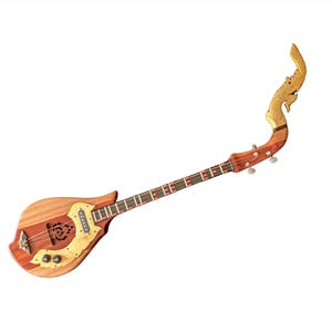 Thai Electric Acoustic Phin 3 Strings 24 frets Isarn Lao Traditional Guitar Musical Instrument Pin Mandolin Northeast Thailand A63
