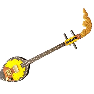 Thai Electric Acoustic Phin 3 Strings 24 frets Isarn Lao Traditional Guitar Musical Instrument Pin Mandolin Northeast Thailand A21