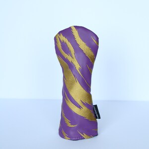 Purple and Gold Embroidered Tiger Stripe Golf Headcovers - Driver, Fairway Wood, Hybrid image 8