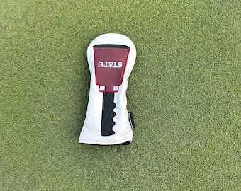 Door fans geïnspireerde headcovers voor golf: kastanjebruin en wit, staat Cowbell, driver, fairwayhout, hybride