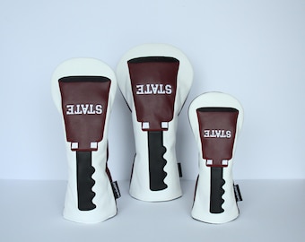Mississippi State Cowbell Golf Headcovers - Driver, Fairway Wood, and Hybrid