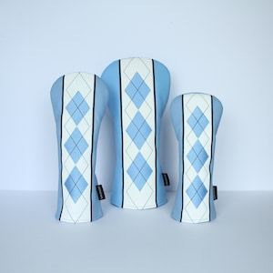Blue Diamond Argyle Pattern Golf Headcovers - Driver, Fairway Wood, Hybrid
