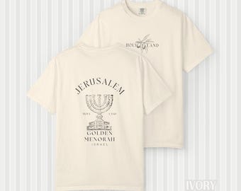 Camiseta de la Menorá Dorada de Jerusalén, Israel