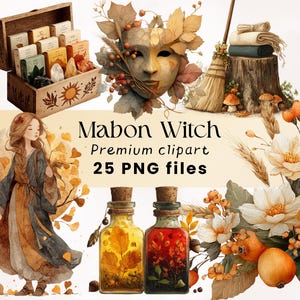 Mabon Witch Clipart, Wiccan Clipart, Lughnasadh, Wheel of the Year, Witch Clipart, Goddess Clipart, Witch Art Print, Witchy, Pagan Autumn