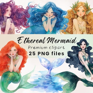 Meerjungfrau Clipart, Meerjungfrau PNG, Sirene, Märchen Clipart, Fantasy Clipart, Meerjungfrau digital, Fabelwesen, Meerjungfrau Druck, Mythologie