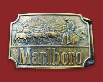 Grooms and horses, Cattle heard, Cowboys, Marlboro belt buckle