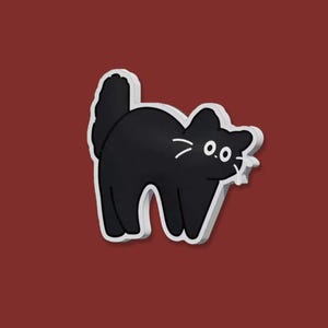 Black Cat koelkastmagneet, schattige magneet cartoon kitten, schoolcadeau