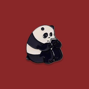 Panda reading brooch, Panda fighting pin, Panda rides horse clothes decor pin