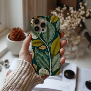 TOUGH Phone Case, Jungle Leaves Motif, Leaves, Green, Floral, iPhone, Samsung