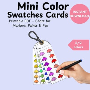 Mini Color Swatch Cards: Printable Marker & Paint Palette Organizer (PDF Download)