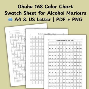 Ohuhu 168 Color Chart Printable – Swatch Sheet for Alcohol Markers (A4 , US Letter) | PDF & PNG Download