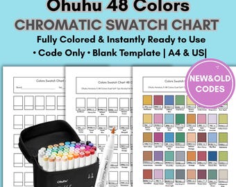 Ohuhu Honolulu 48 Color Swatch Chart: Printable Color Codes (PDF)
