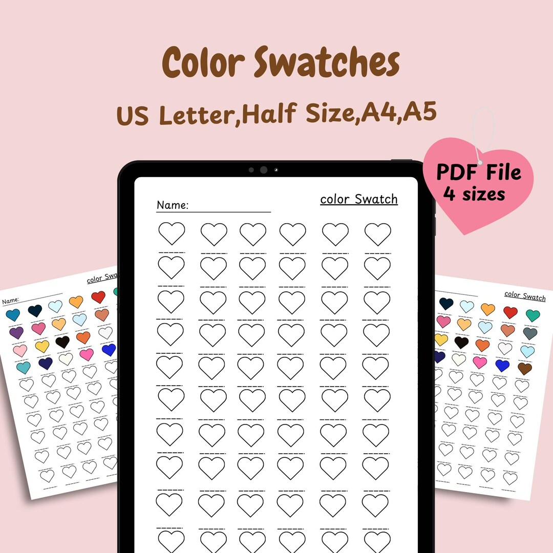Color Swatch Chart,blank Color Chart, Printable Color Swatch Template ...