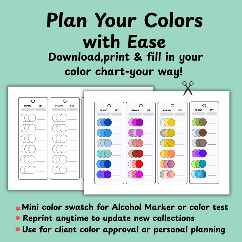 3 Tones Color Swatch Cards: Marker Chart, Coloring Practice (PDF ...