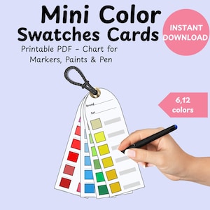 Mini Color Swatch Cards: Artist Palette Organizer (PDF Download)