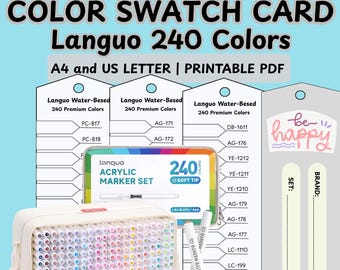 Languo 240ピース アクリルペイントマーカー カラー整理見本