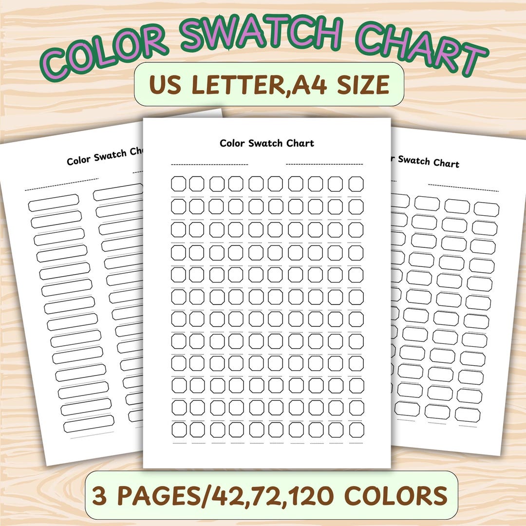 Color Swatch Chart,blank Color Chart, Printable Color Swatch Template ...