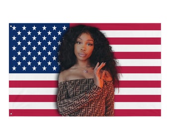 Bandera Sza - Tapiz americano de edición limitada Sos 34 "X 56"