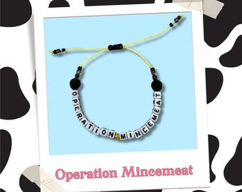 Operation Mincemeat the Musical Handmade Adjustable Cord Beaded Bracelet