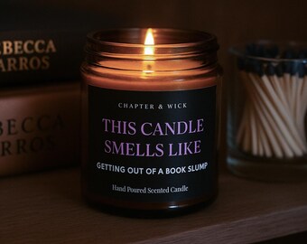Świeca o tematyce książkowej, pomysł na prezent, wystrój książkowy, miłośnik książek, Booktok