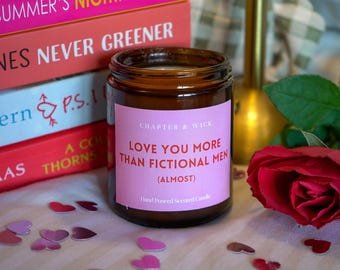 Świeca książkowa dla miłośników romansów | Prezent na Walentynki i Galentynki | Zainspirowane BookTokiem