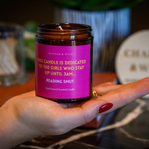 Smutty Book Candle, Scented Soy Wax, Booktok Gift image 2