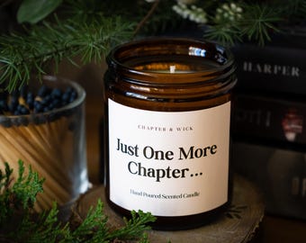 Jeszcze tylko jeden rozdział, świeca z motywem książki, pomysł na prezent, wystrój w stylu książkowym, miłośnik książek, Booktok