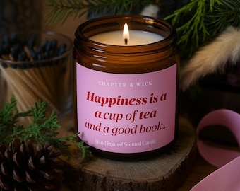 Świeca Miłośnika Książek | Herbata i Książki, Świeca Woskowa Sojowa