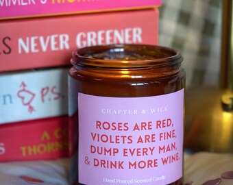 Zabawna świeca sojowa na Galentynki | Prezent na rozstanie, Humor książkowy