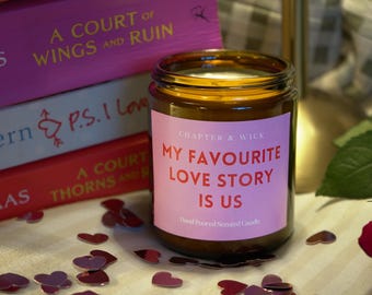 Romantyczny lub przyjacielski prezent | Świeca na Galentynki lub Walentynki, Prezent książkowy