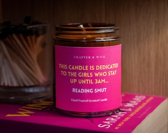Smutty Book Candle, Scented Soy Wax, Booktok Gift