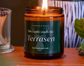 Świeca zapachowa Tron ze Szkła, pomysł na prezent, wystrój w stylu książkowym, miłośnik książek, Booktok