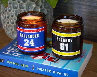 Verwarmd op rivaliteit geïnspireerd cadeau | Hockey Romance sojakaars | Leesgrage kaars | Rachel Reid-fancadeau | MM Romantiek