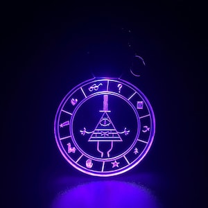 Bill Cipher LED Keychain Charm, Game Room Atmosphere Night Light, Cosplay Party Decor